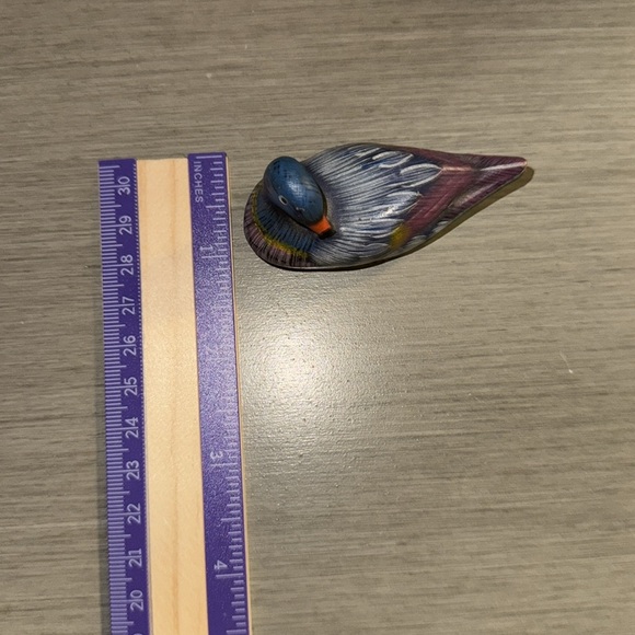 VTG Handcrafted Wooden Duck/Bird Figurine - Multicolored Trinket Home Decor - Picture 13 of 13
